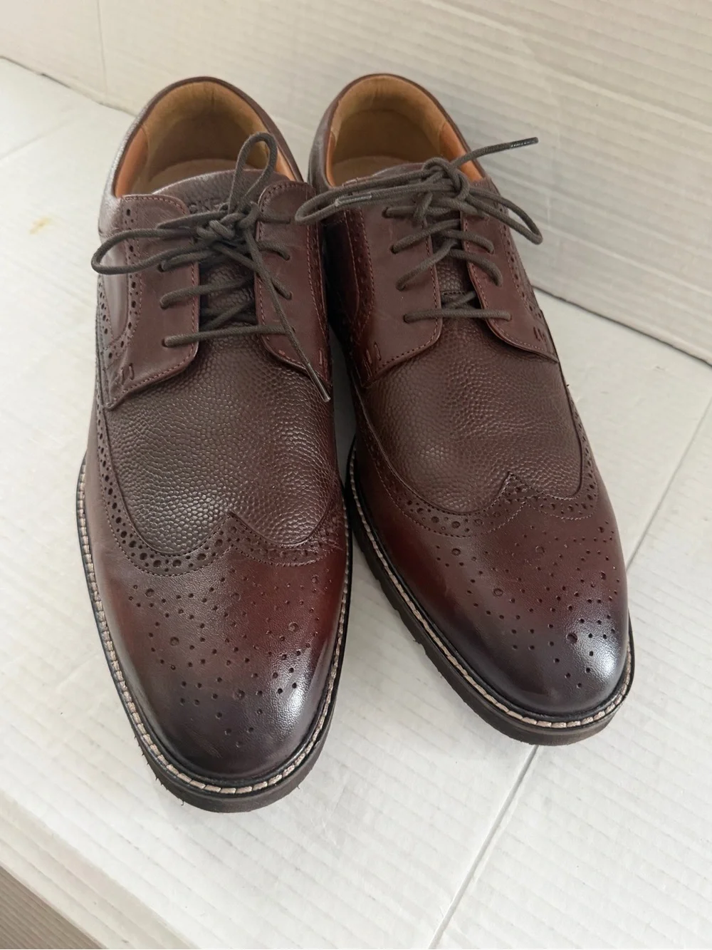 Rockport Fallo Men’s Brown 13 Wide Oxfords Wingtip Leather Dress Shoes